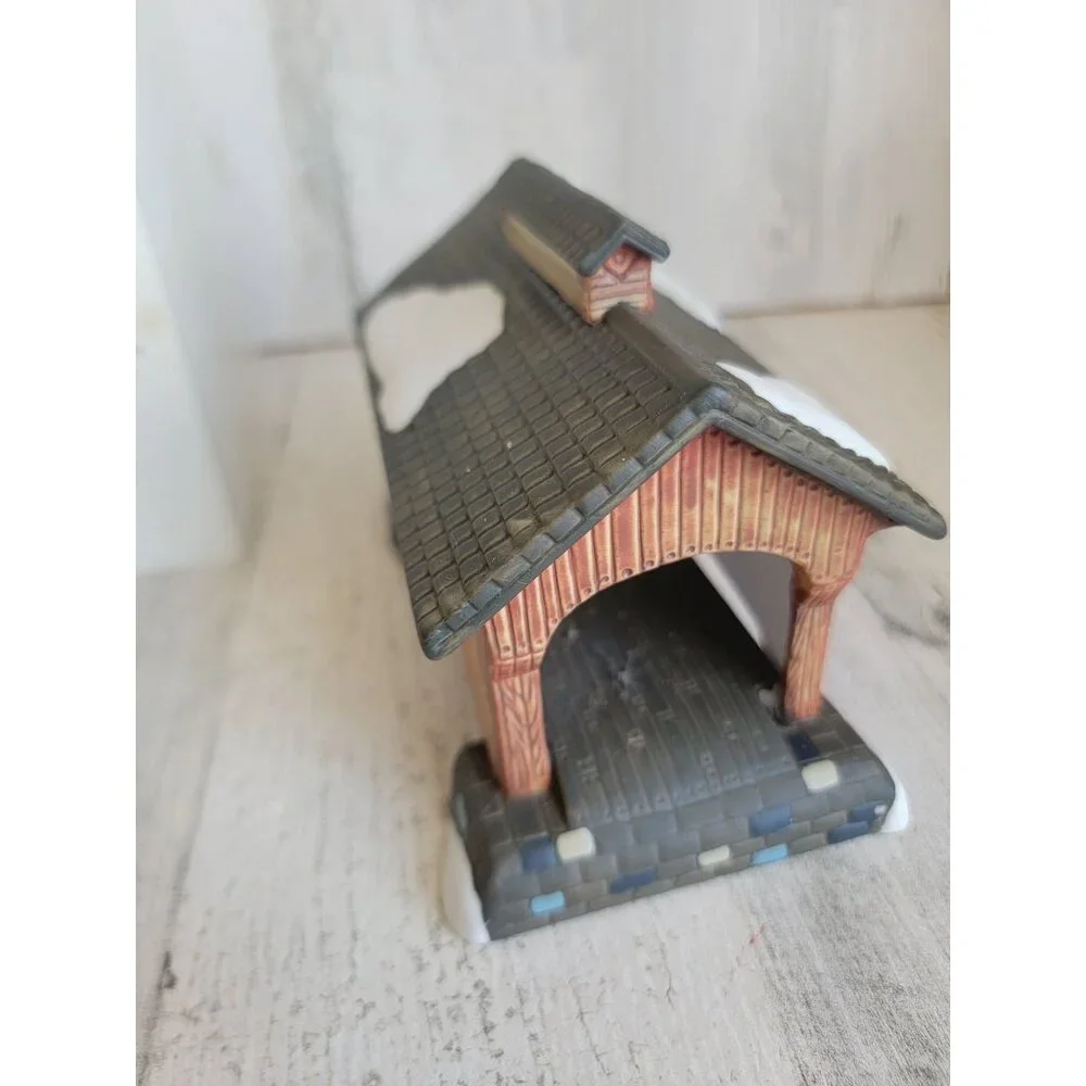 Dept 56 59870 Red covered‎ bridge heritage village accessory xmas